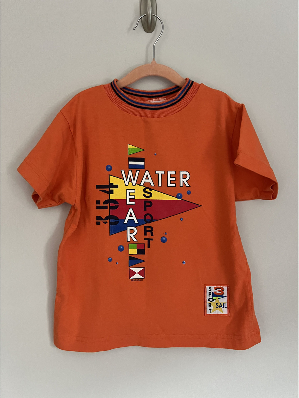 Vintage HealthTex Orange Water Sport Graphic Short Sleeve Shirt